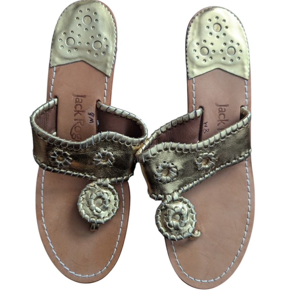 Jack Rogers Whipstitch Gold Sandals